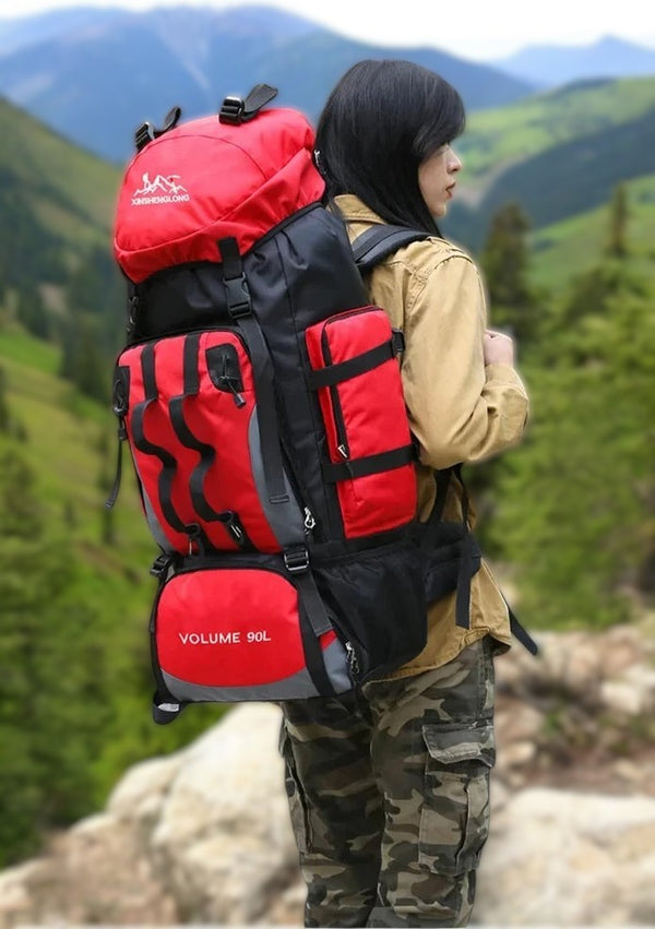 Sac à dos randonnée femme étanche grande capacité 90l pour camping et trekking