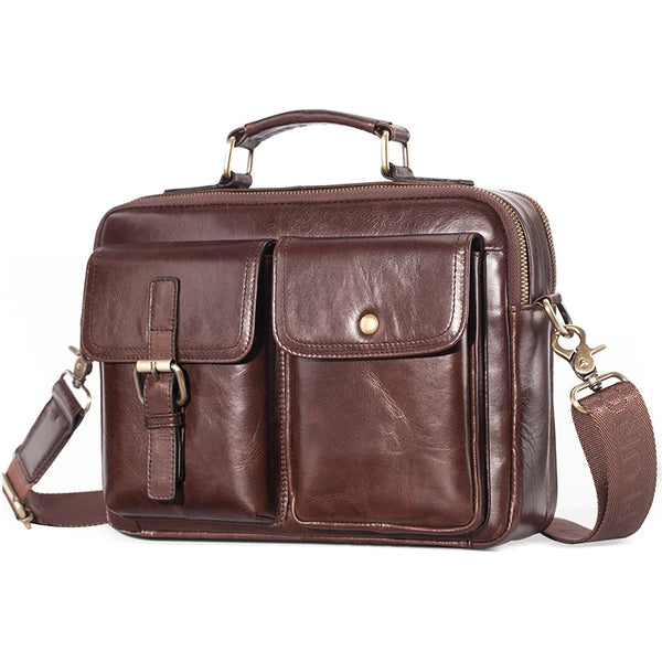 Sac à dos vintage cuir véritable multi-compartiments homme compact et pratique