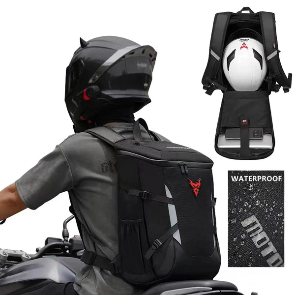 Sac à dos moto étanche et pratique pour ordinateur, casque et voyage