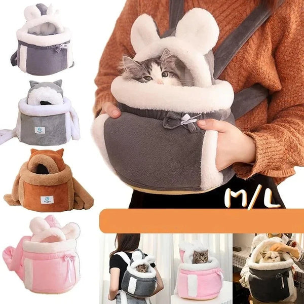 Sac à dos pour chats et chiens en peluche pour sortie